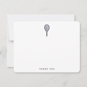 Carte De Remerciements Tennis moderne en bleu d'encre