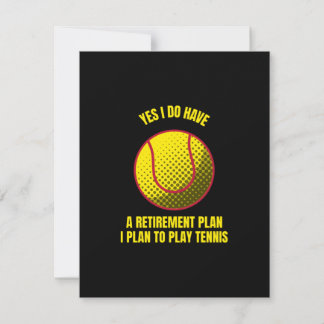 Carte De Remerciements Tennis mon plan de retraite amusant tennis de ball