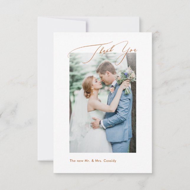 Carte De Remerciements Terra Cotta do-it-yourself couleurs Luxe Script Me (Devant)