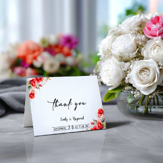 Carte De Remerciements Terracotta Burgundy Blush Floral Wedding
