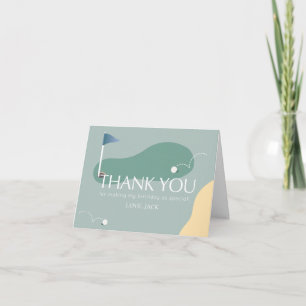 Carte De Remerciements Terrain de golf Hole in One Garçon 1er anniversair