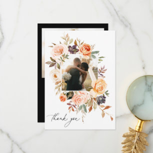 Carte De Remerciements Terre Automne Floral Mariage Photo