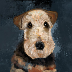 CARTE DE REMERCIEMENTS TERRIER AIREDALE       