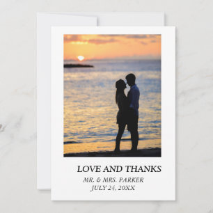 Carte De Remerciements Texte et image mariage simple et élégant