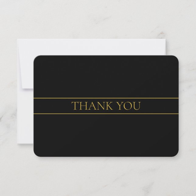 Carte De Remerciements Texte et lignes Gold personnalisables (Devant)