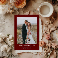 Texte et photo élégants en rouge foncé | MARIAGE