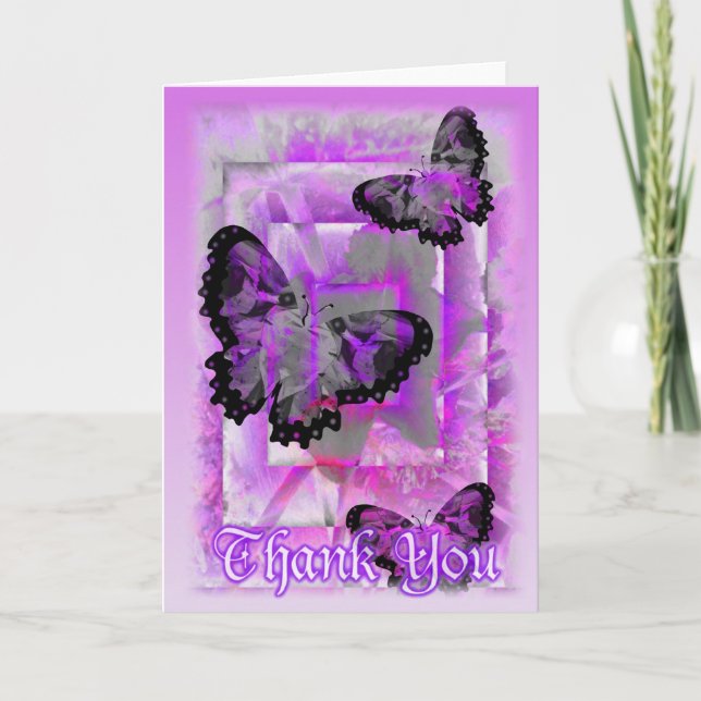 Carte De Remerciements Thank You Butterfly Wishes by Valxart (Devant)