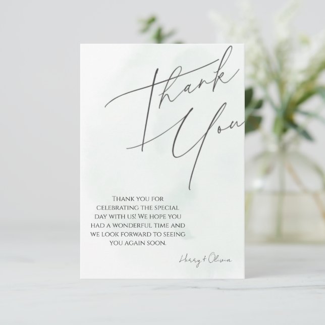 CARTE DE REMERCIEMENTS THANK YOU CARD (Debout devant)