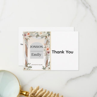 Carte De Remerciements  Thank You Card Elegant Wedding