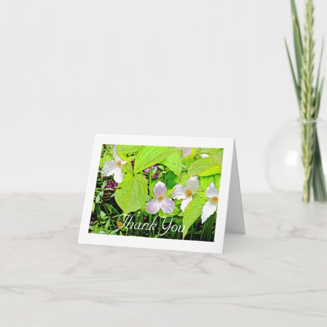 CARTE DE REMERCIEMENTS THANK YOU CARD/FLORAL/TRILLIUM (Devant)