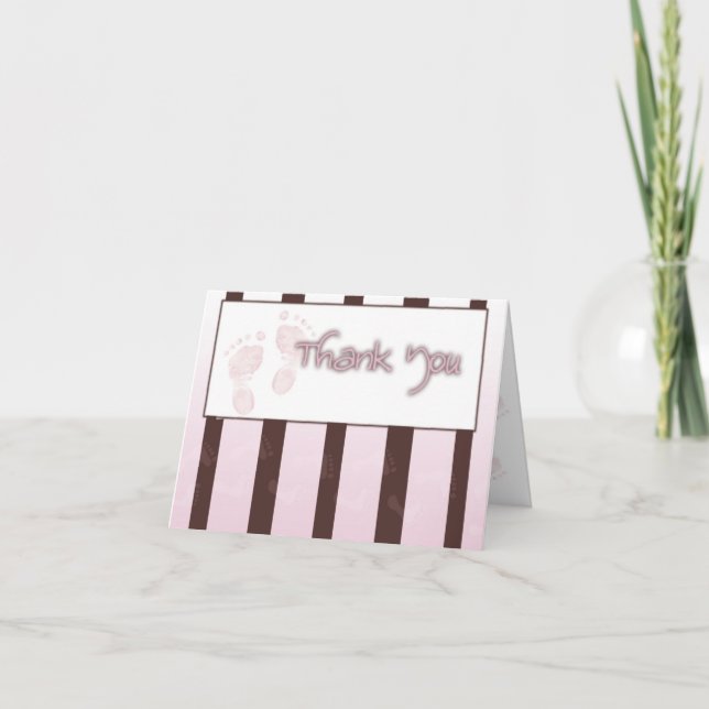 Carte De Remerciements Thank you card - girl baby shower (Devant)