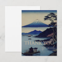 Thank you card Japanese Mount Fuji Landsca