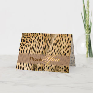 Carte De Remerciements Thank You card with cheetah skin