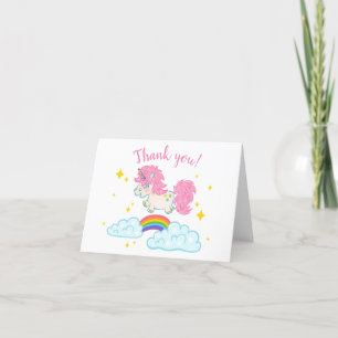 Carte De Remerciements Thank you card with cute unicorn