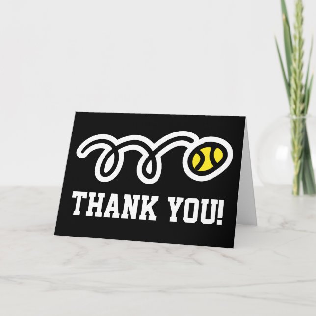 Carte De Remerciements Thank you card with tennis ball design (Devant)