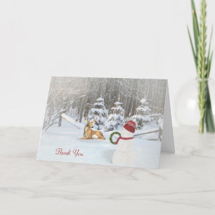 Carte De Remerciements thank you-Christmas snowman and