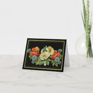Carte De Remerciements Thank You Custom Vintage Poppy and Cornflowers