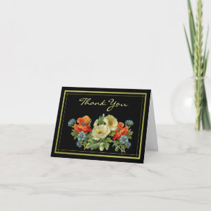Carte De Remerciements Thank You Custom Vintage Poppy and Cornflowers
