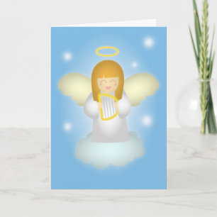 Carte De Remerciements Thank you, Cute et Happy Guardian Angel