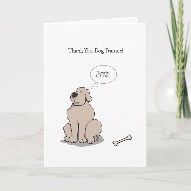 Carte De Remerciements Thank You Dog Entrainer Cards, Funny Dog Cartoon (Devant)
