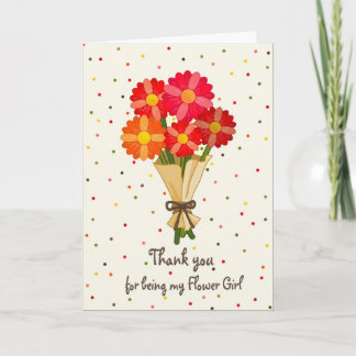 Carte De Remerciements Thank You Flower Girl Bouquet of Flowers