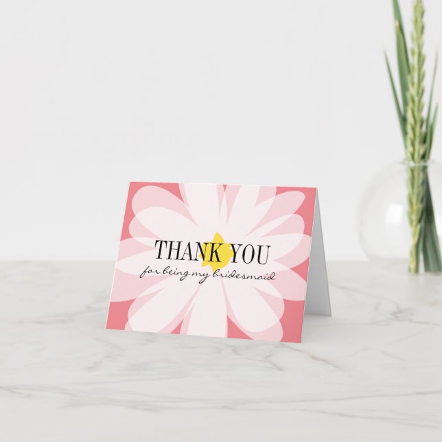 Carte De Remerciements Thank you for be my bridesmaid flower cards (Devant)