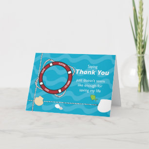 Carte De Remerciements Thank You for Saving My Life Preserver