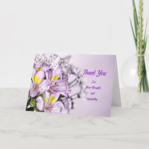 Carte De Remerciements Thank you for sympathy with lilies