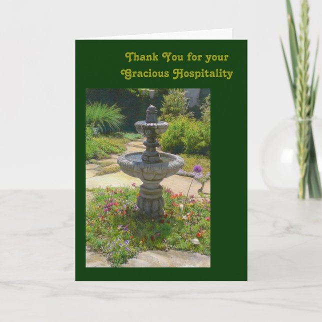 Carte De Remerciements Thank You for your Gracious Hospitality Template (Devant)