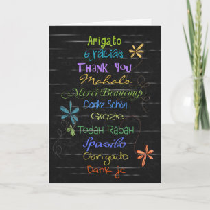 Carte De Remerciements Thank You in foreign languages
