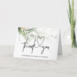Carte De Remerciements Thank You Maid of Honor Wedding Card