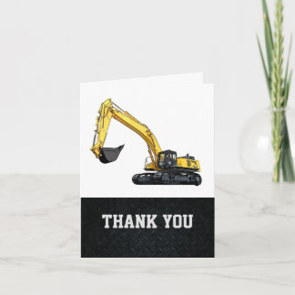 Carte De Remerciements Thank You Men's Excavator Note Card Construction