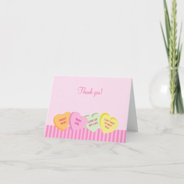 Carte De Remerciements Thank you note de Valentine le Jour de conversatio (Devant)