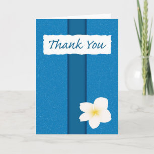 Carte De Remerciements Thank You : Plumeria over Blue
