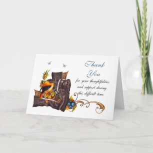 Carte De Remerciements Thank You Sympathy , Loss of Military Serviceman /