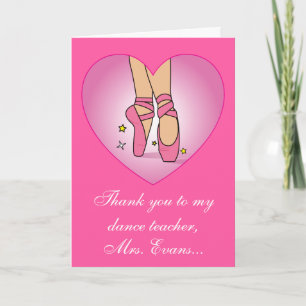 Carte De Remerciements Thank you to my dance teacher : Nom Customizable