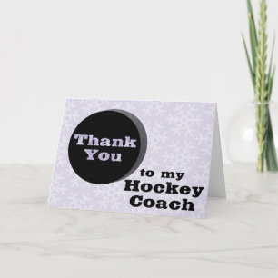 Carte De Remerciements Thank you to my hockey coach