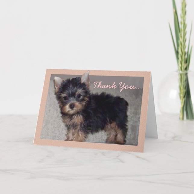 Carte De Remerciements Thank you Yorkshire puppy greeting card (Devant)