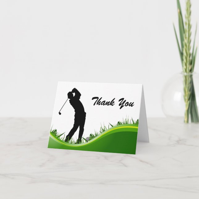 Carte De Remerciements Thank Your Man Golf Birthday (Devant)