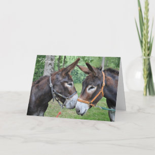 Carte De Remerciements Thanks for being my friend donkeys