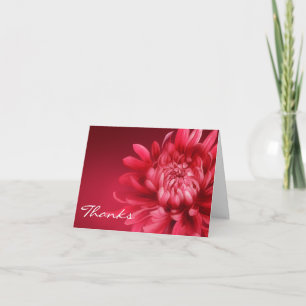 Carte De Remerciements Thanks red chrysanthemum painted art card