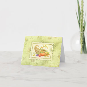Carte De Remerciements Thanksgiving Cornucopia Give Thanks Greeting Card