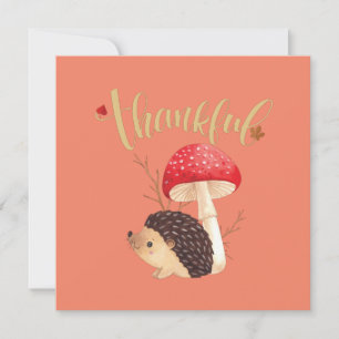 Carte De Remerciements Thanksgiving Cute Kawaii Hedgehog