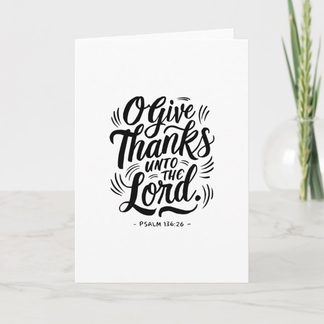 Carte De Remerciements Thanksgiving Day Bible Verse : Psaume 136:26 (Devant)