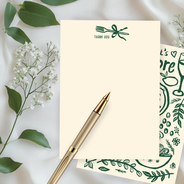 Carte De Remerciements That's Amore Italian Food CUSTOM Bridal SHower  (That's Amore Italian Food Hand-drawn Doodle CUSTOM Bridal SHower Thank You Note Card
)