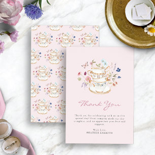 Carte De Remerciements Thé à la rose pâle
