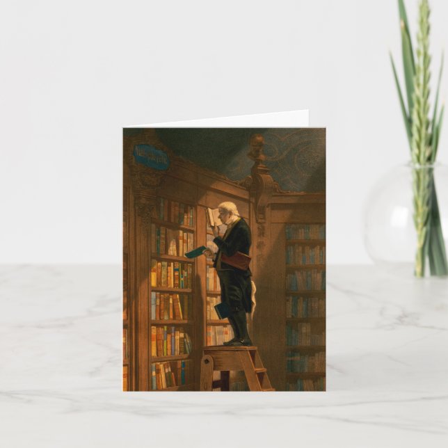 Carte De Remerciements The Bookworm by Carl Spitzweibrücken (Devant)