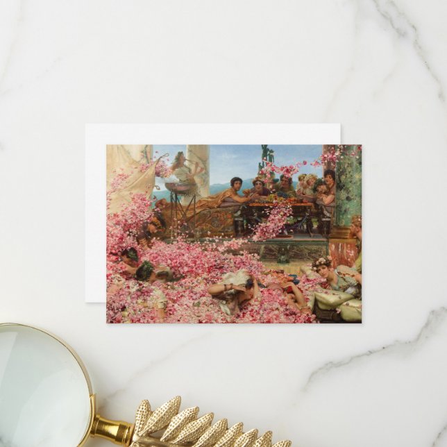 Carte De Remerciements The Roses of Heliogabalus by Lawrence Alma-Tadema (Devant/Arrière en situation)