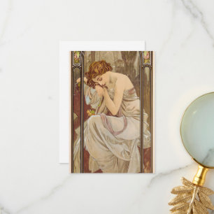 Carte De Remerciements The Times of the Day, Night's Rest, 1899 par Mucha