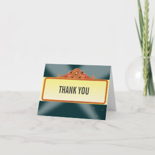 Carte De Remerciements Theatre Marquee Bar Bat Mitzvah Thank You